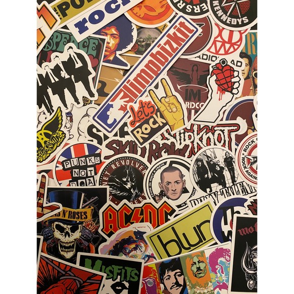 50pcs Rock n Roll Bands Music Themed Waterproof Stickers Pack - Picture 1 of 8